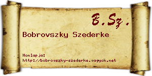 Bobrovszky Szederke névjegykártya